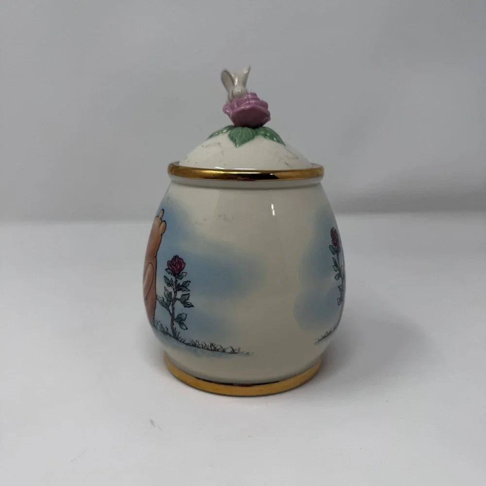 Lenox Disney Classic Pooh Honey Pot Fine Ivory China with Bee Dipper Gold Trim - Picture 12 of 13